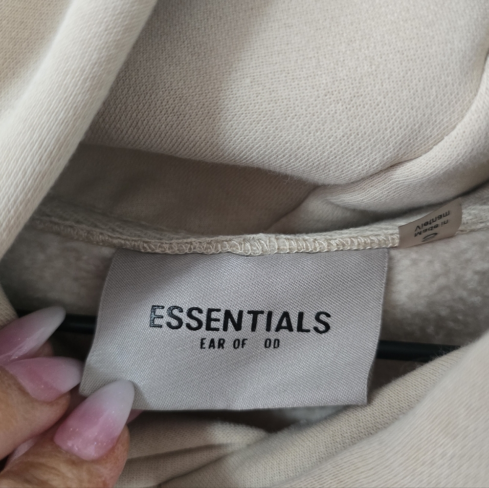 Essentials Fear Of God Khaki Sweatshirt Hoodie Size S - Picture 5 of 9